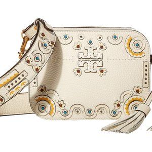 Tory Burch McGraw Embellished Camera Bag in Ivory